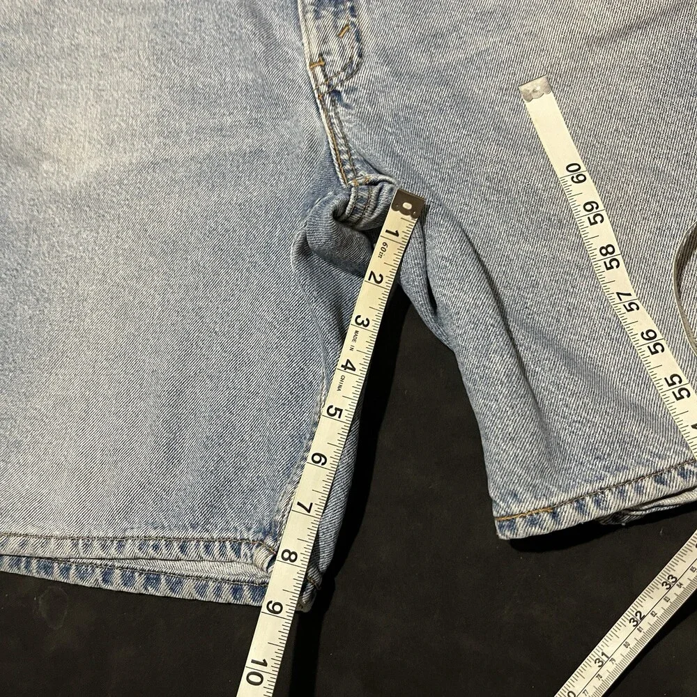 Vintage Levi’s 560 Wide Leg Orange Tab Denim Jean Shorts Jorts Mens 38 1990s